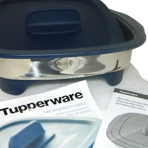 Tupperware MicroPro Grill for Microwave Pot Cooker Grill Blue Silver - Picture 2 of 14